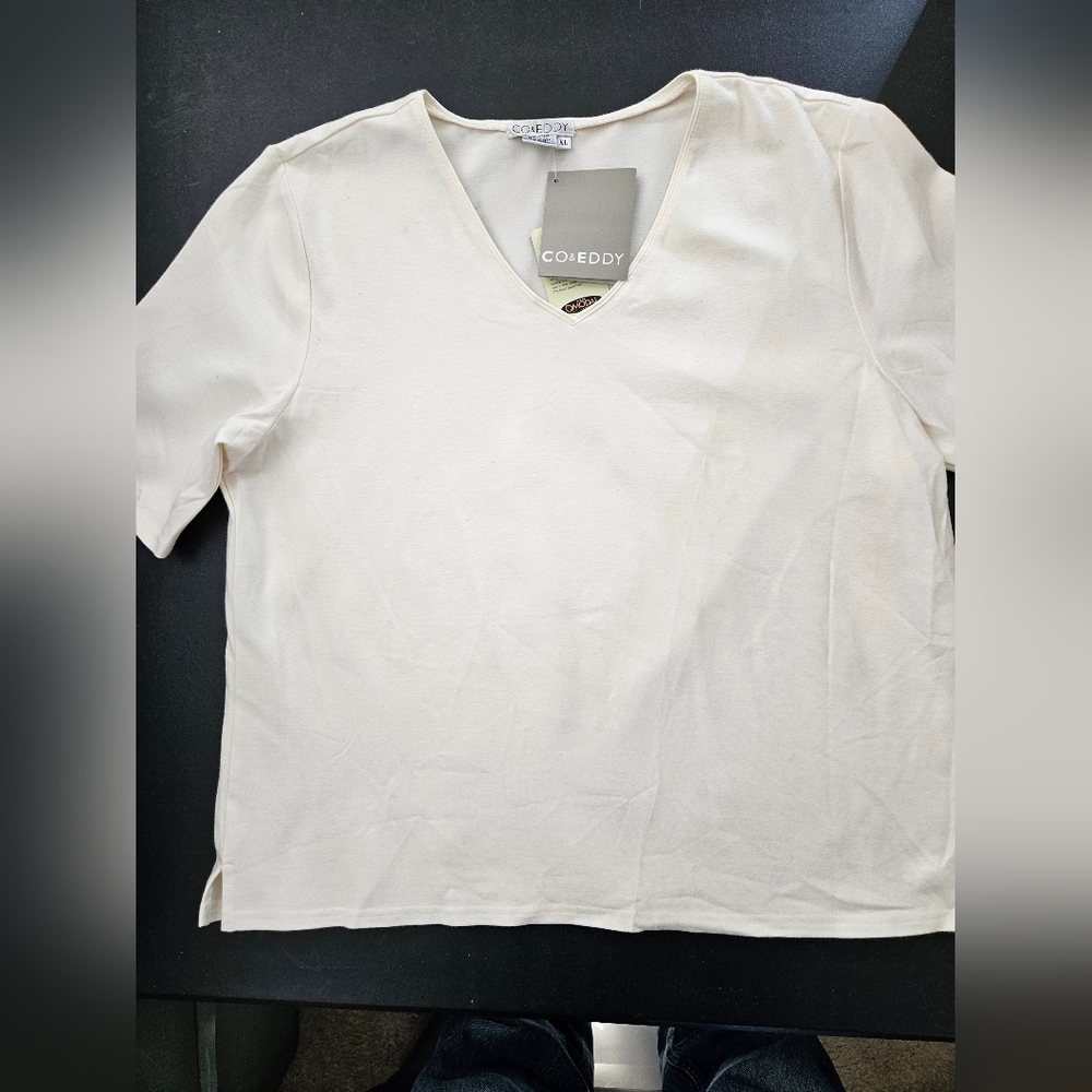 Vintage - CO & EDDY Stretch Off White Top - NWT - Size XL